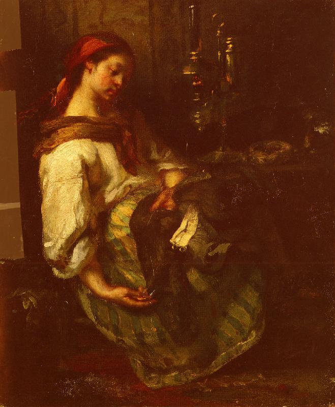 Jean-Franc Millet Couseuse Endormie oil painting image